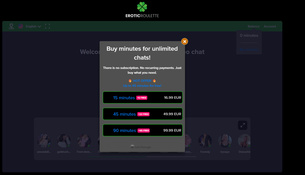 How much EroticRoulette costs price